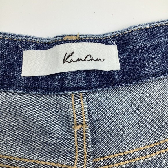 Kancan Estilo Womens Button Fly Frayed Hem Denim Jeans Blue Size 13 - Picture 5 of 8